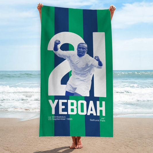 Leeds Yeboah 21 - Football Legends - Beach Towel - 150cm x 75cm