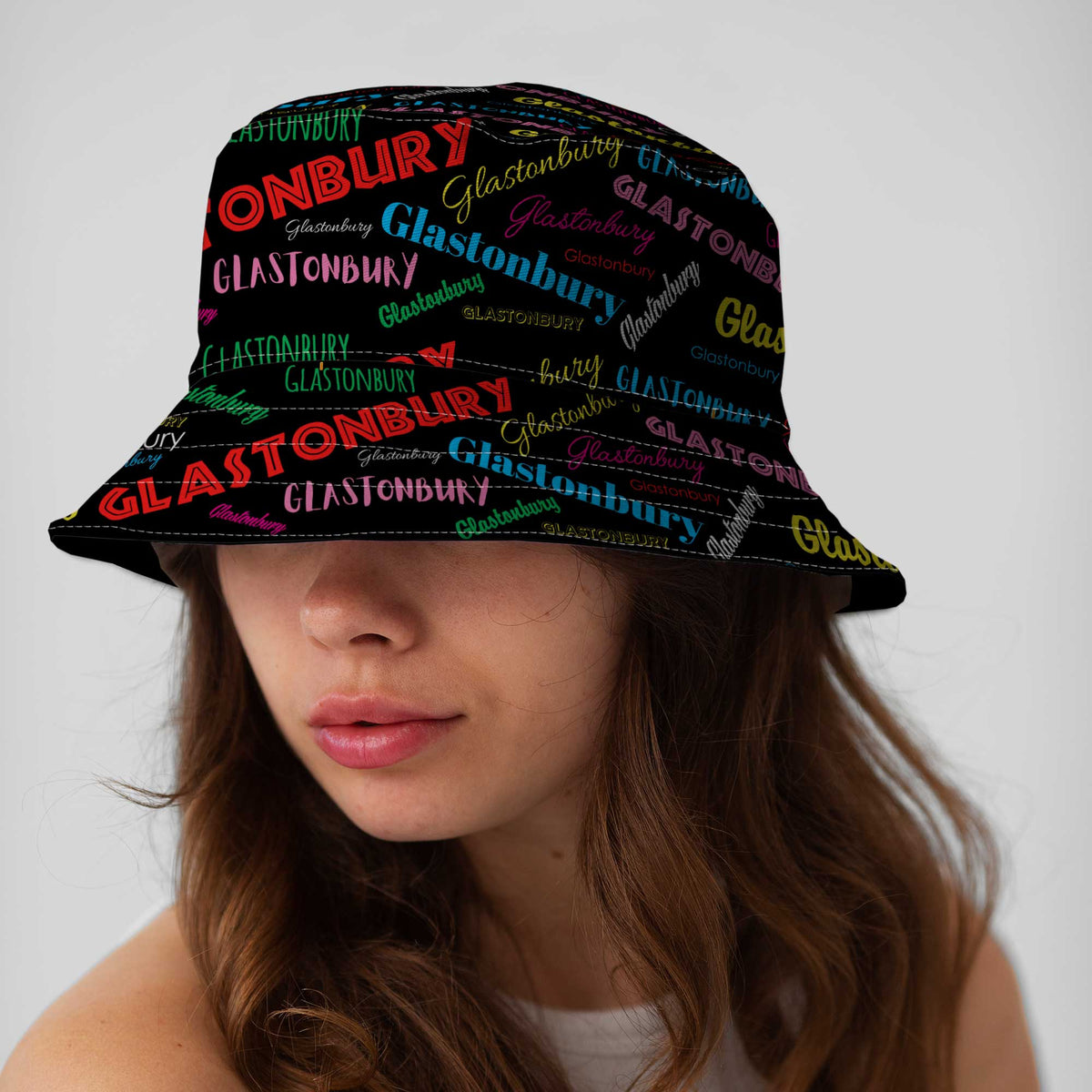 Glastonbury Text Bucket Hat