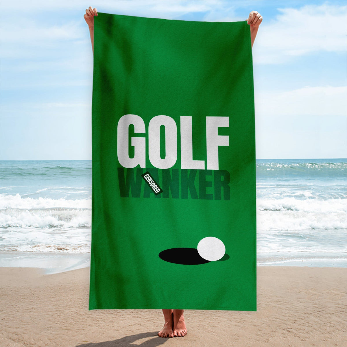 Golf W*nker  - Funny Golf-Themed Beach Towel - 150cm x 75cm