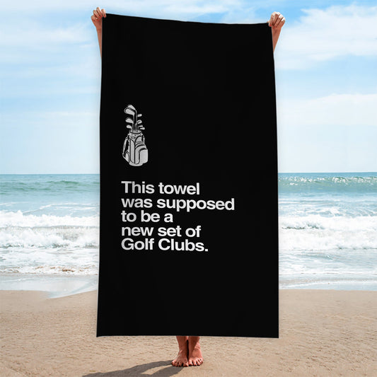 New Set of Golf Clubs - Funny Golf-Themed Beach Towel - 150cm x 75cm