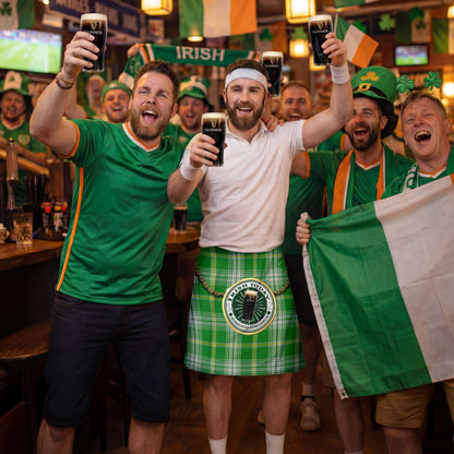 St Patrick's Day Tartan - Irish today, Hungover tomorrow - Novelty Kilt