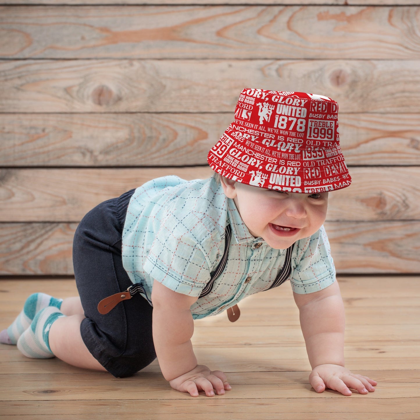 Manchester Red - Word Montage - Bucket Hat