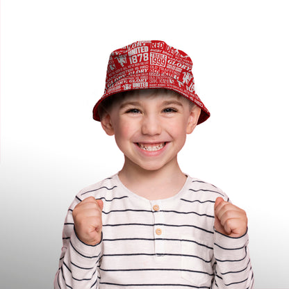 Manchester Red - Word Montage - Bucket Hat