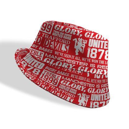 Manchester Red - Word Montage - Bucket Hat