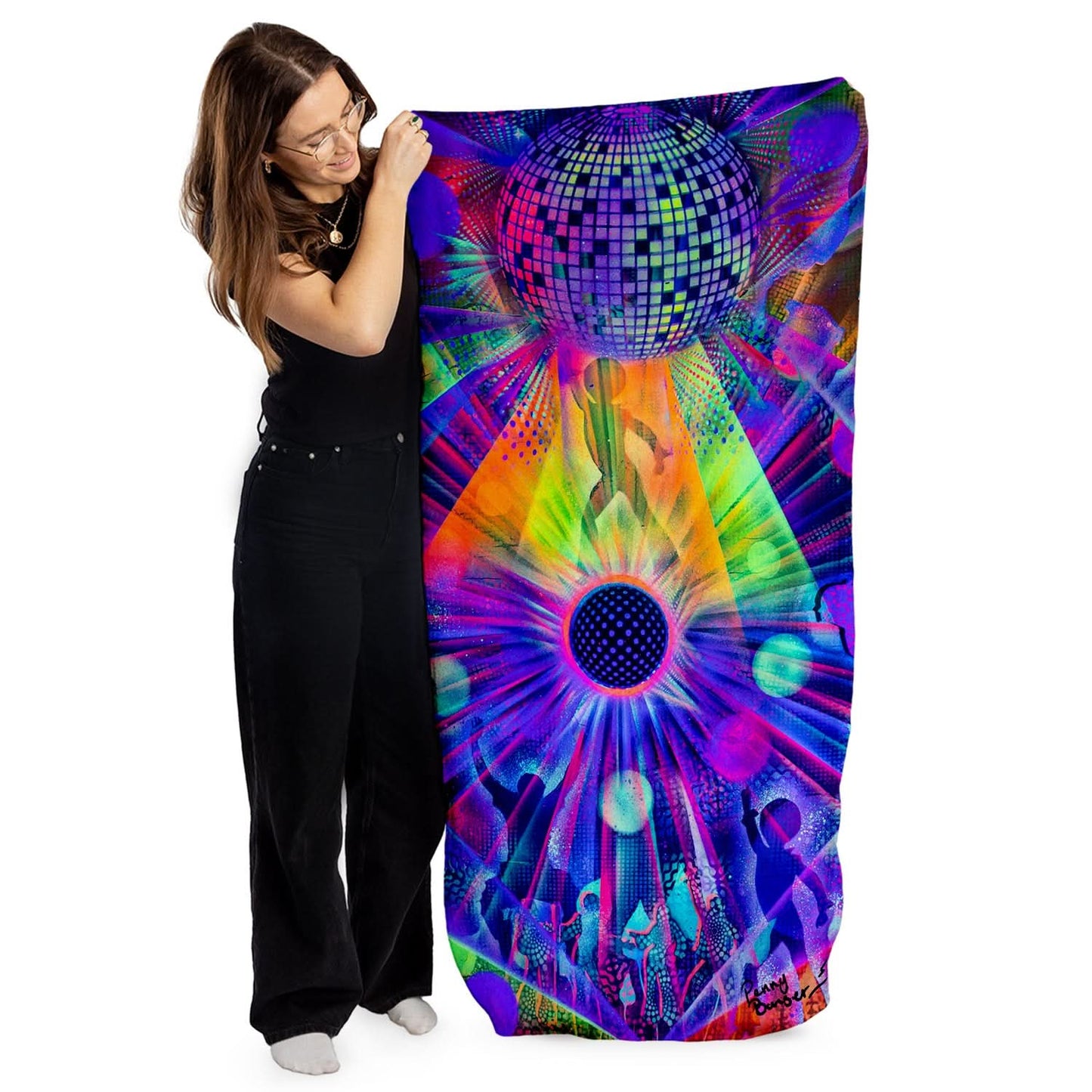 Penny Banger Disco Towel - Lightweight, Microfibre Beach Towel - 150cm x 75cm