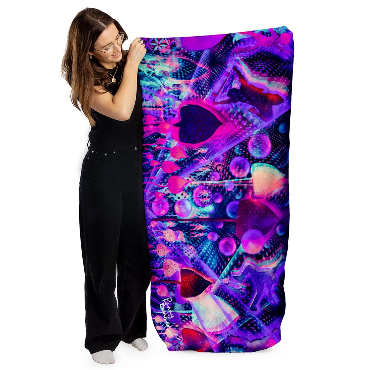 Penny Banger Mushroom Festival Towel - Lightweight, Microfibre Beach Towel - 150cm x 75cm