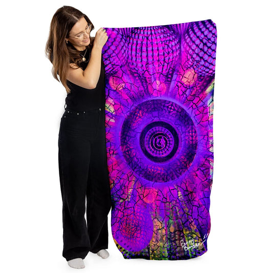 Penny Banger Trippy Spiral Towel - Lightweight, Microfibre Beach Towel - 150cm x 75cm