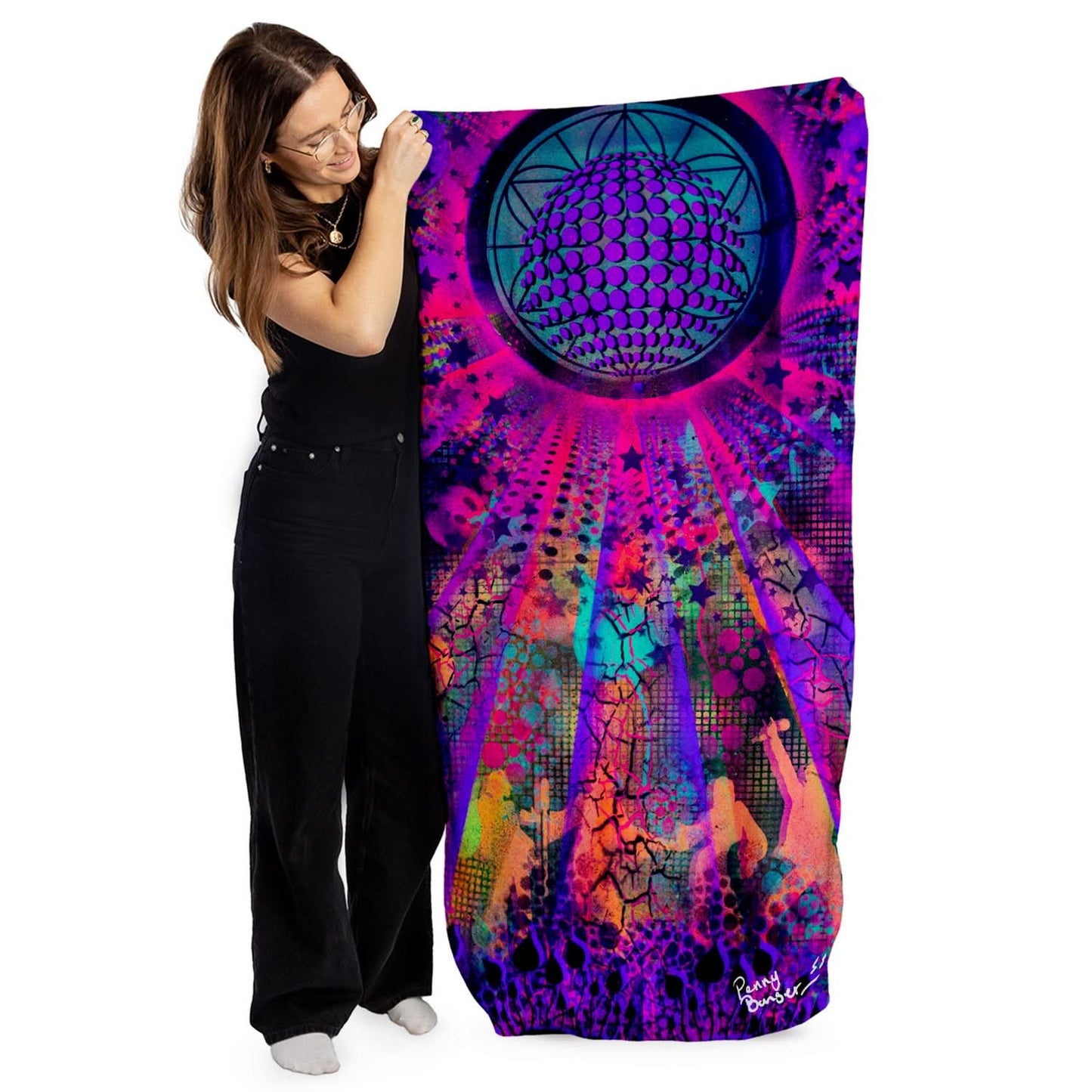 Penny Banger Party Towel - Lightweight, Microfibre Beach Towel - 150cm x 75cm