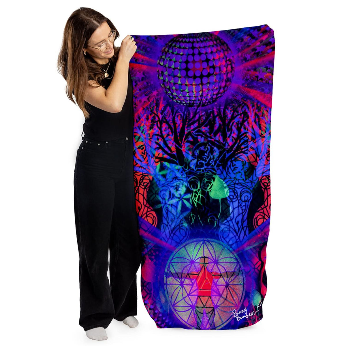 Penny Banger Festival Towel - Lightweight, Microfibre Beach Towel - 150cm x 75cm