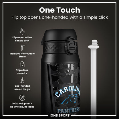 NFL x ION8 Insulated Steel Water Bottle, NFL Panthers, 750ml (24oz)
