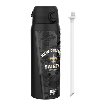 NFL x ION8 Insulated Steel Water Bottle, NFL Saints, 750ml (24oz)