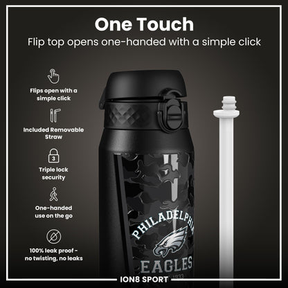 NFL x ION8 Insulated Steel Water Bottle, NFL Eagles, 750ml (24oz)