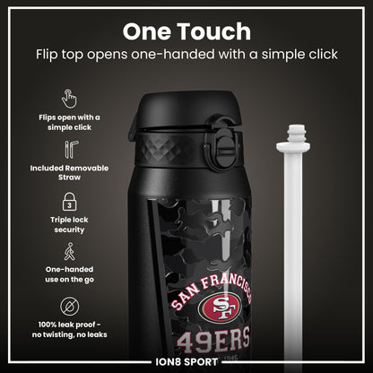 NFL x ION8 Insulated Steel Water Bottle, NFL 49ers, 750ml (24oz)