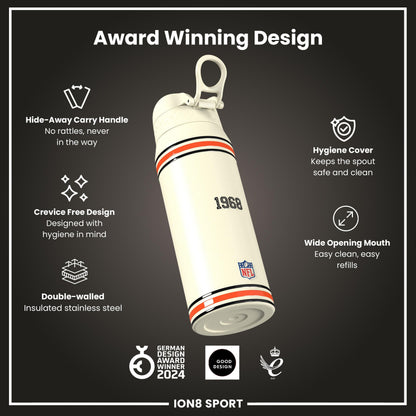 NFL x ION8 Insulated Steel Water Bottle, NFL Bengals, 750ml (24oz)