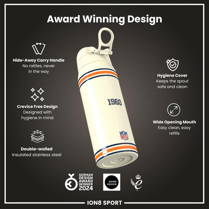 NFL x ION8 Insulated Steel Water Bottle, NFL Broncos, 750ml (24oz)