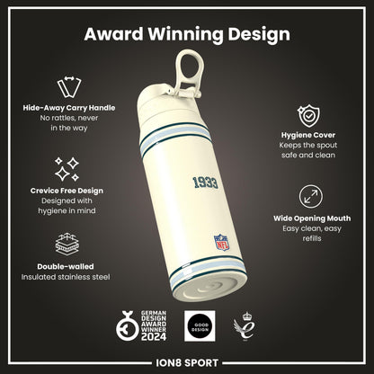 NFL x ION8 Insulated Steel Water Bottle, NFL Eagles, 750ml (24oz)
