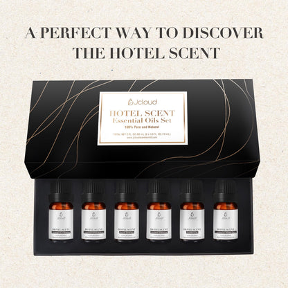 JCLOUD Hotel Diffuser Oils Set — Top 6 Luxury Hotel-Inspired Essential Oils (6x10mL)