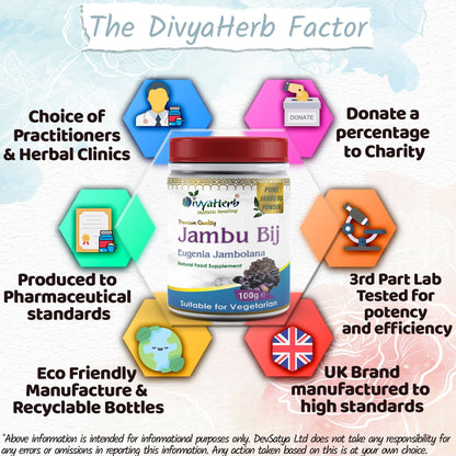 DivyaHerb Jambu Bij Powder 100 gram - Daily Wellness Support