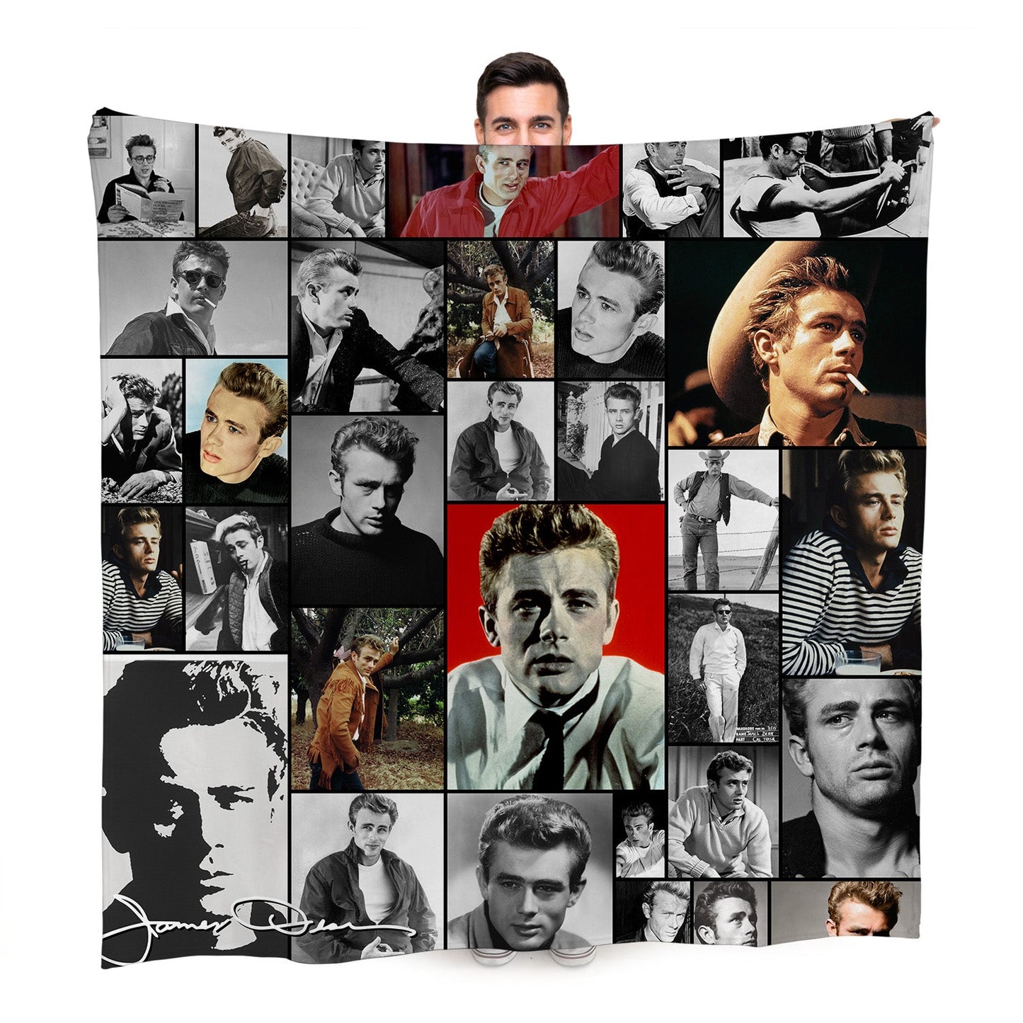 James Dean Montage Celebrity Fleece Throw - Large Size 150cm x 150cm