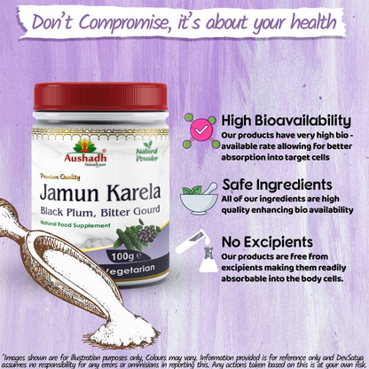 Aushadh Jamun Karela Powder 100 gram - Daily Wellness Support