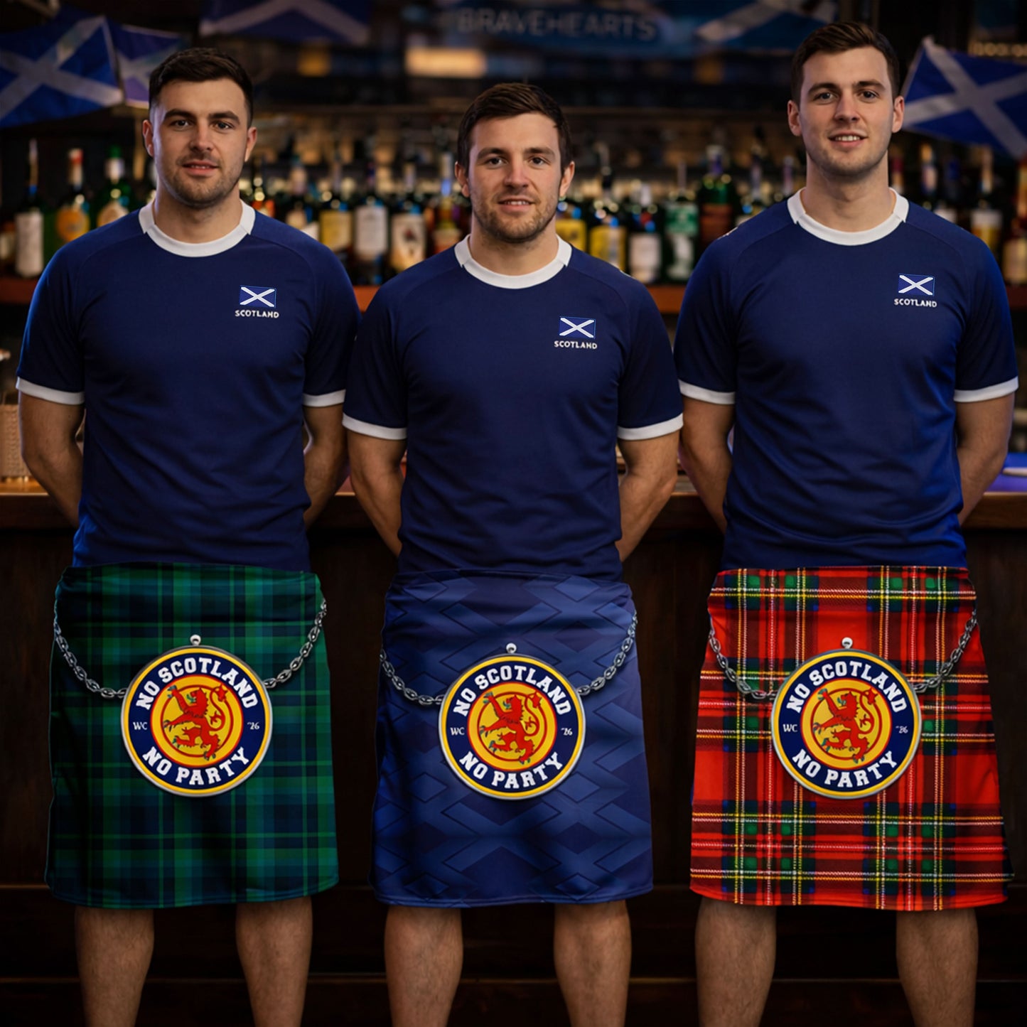 Royal Stewart Tartan, Scotland WC26 Badge - Novelty Kilt