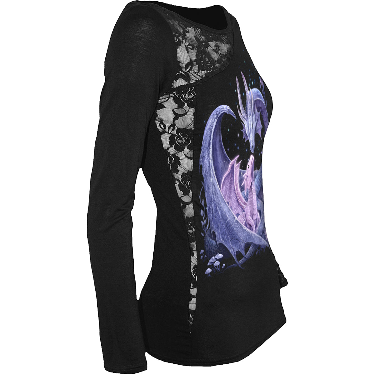 MATERNAL INSTINCTS - Lace One Shoulder Top Black