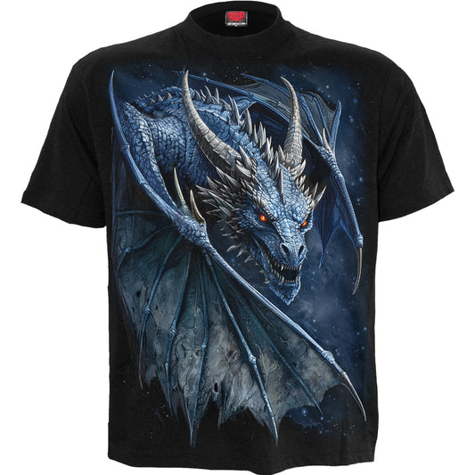 Storm Dragon Gothic T-Shirt Black | Heavy Metal Fantasy Tee