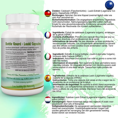 Ayushya Lauki (Bottle Gourd, Calabase) Capsules Cooling Balance & Wellness Support - Vegan, Gluten Free, Non-GMO, 60 Capsules