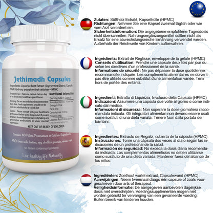 Ayushya Liquorice Capsules (Mulethi) Throat & Digestive Comfort Support - Vegan, Gluten Free, Non-GMO, 60 Capsules