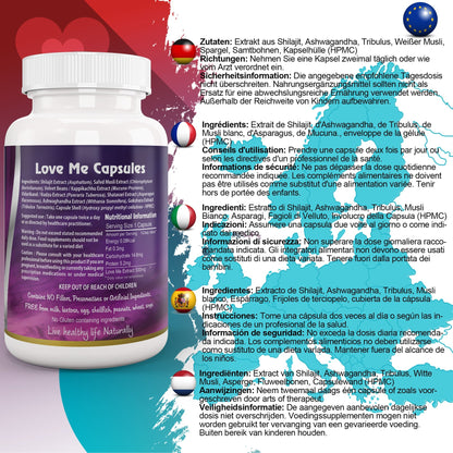 Ayushya Love Me Capsules (Vitality Blend) Vitality & Stamina Support - Vegan, Gluten Free, Non-GMO, 60 Capsules