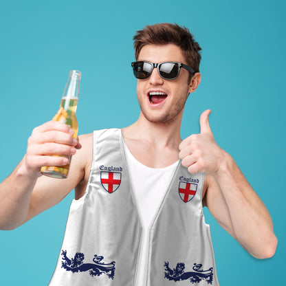 St George Three Lions - Novelty Costume Fancy Dress Waistcoat ( 4 sizes available )