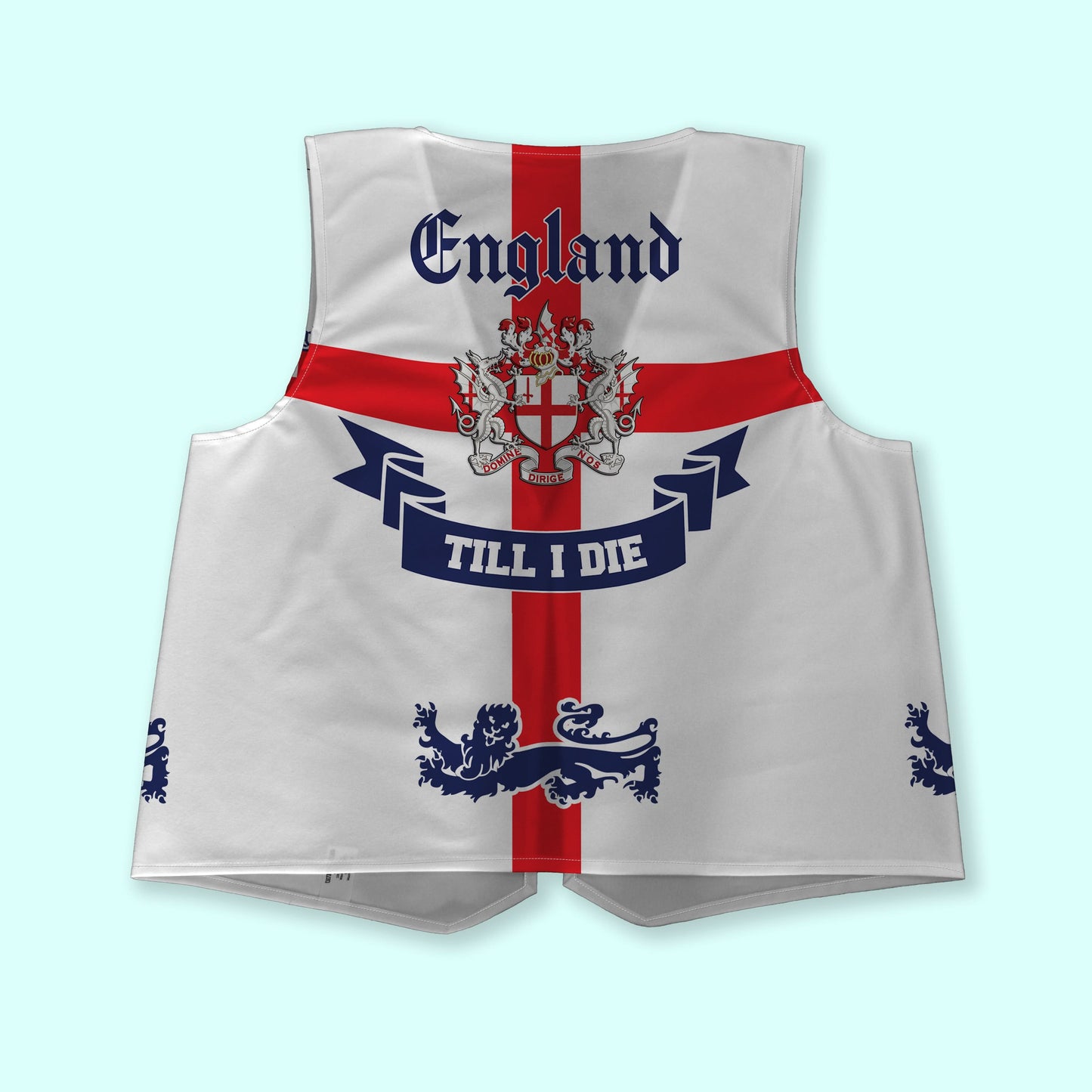 St George Three Lions - Novelty Costume Fancy Dress Waistcoat ( 4 sizes available )