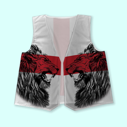 St George Roaring Lions - Novelty Costume Fancy Dress Waistcoat ( 4 sizes available )