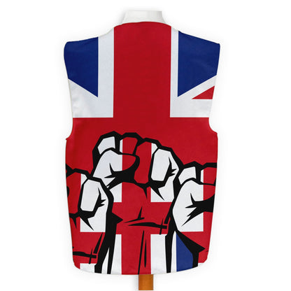 Union Jack Fists Raised - Novelty Costume Fancy Dress Waistcoat ( 4 sizes available )
