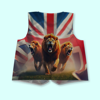 Union Jack 3 Lions - Novelty Costume Fancy Dress Waistcoat ( 4 sizes available )