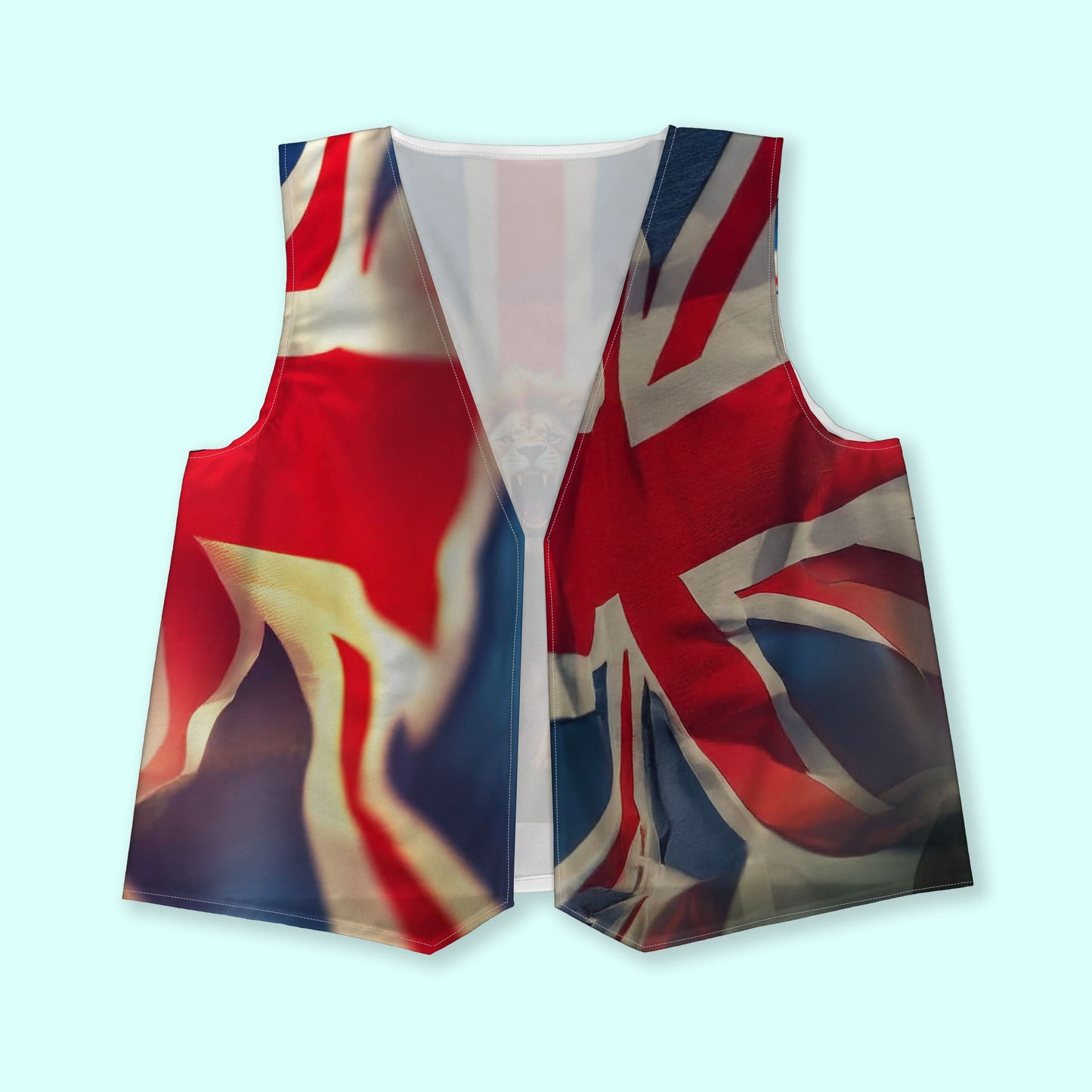 Union Jack 3 Lions - Novelty Costume Fancy Dress Waistcoat ( 4 sizes available )