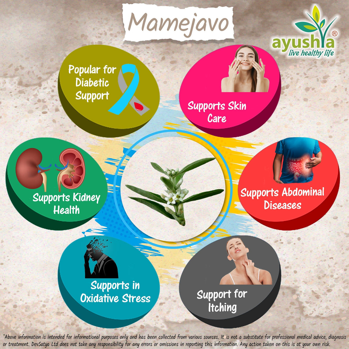 Ayushya Mamejavo Capsules (Enicostemma) Liver & Metabolic Wellness Support - Vegan, Gluten Free, Non-GMO, 60 Capsules