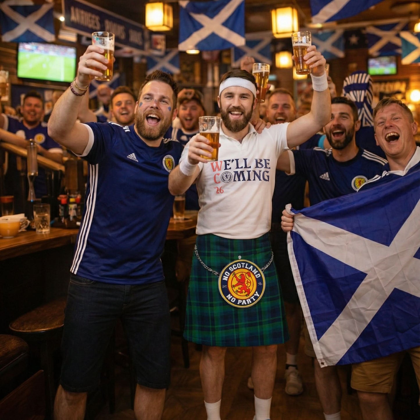 Scotland Kit Tartan, Scotland WC26 Badge - Novelty Kilt