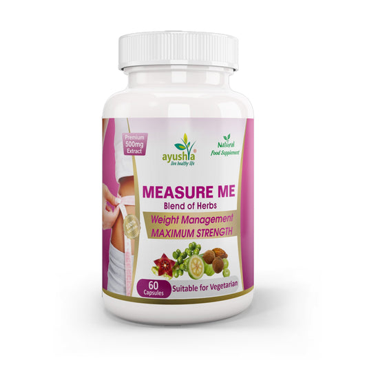 Ayushya Measure Me Capsules (Metabolism Blend) Active Lifestyle & Healthy Weight Support - Vegan, Gluten Free, Non-GMO, 60 Capsules