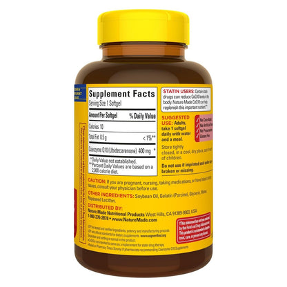 Nature Made CoQ10 400 mg Softgels – 90 Count | Heart Health & Cellular Energy