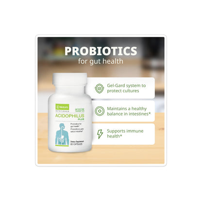 NeoLife Acidophilus Plus Probiotic – 5 Billion CFU, Digestive Health, 60 Capsules