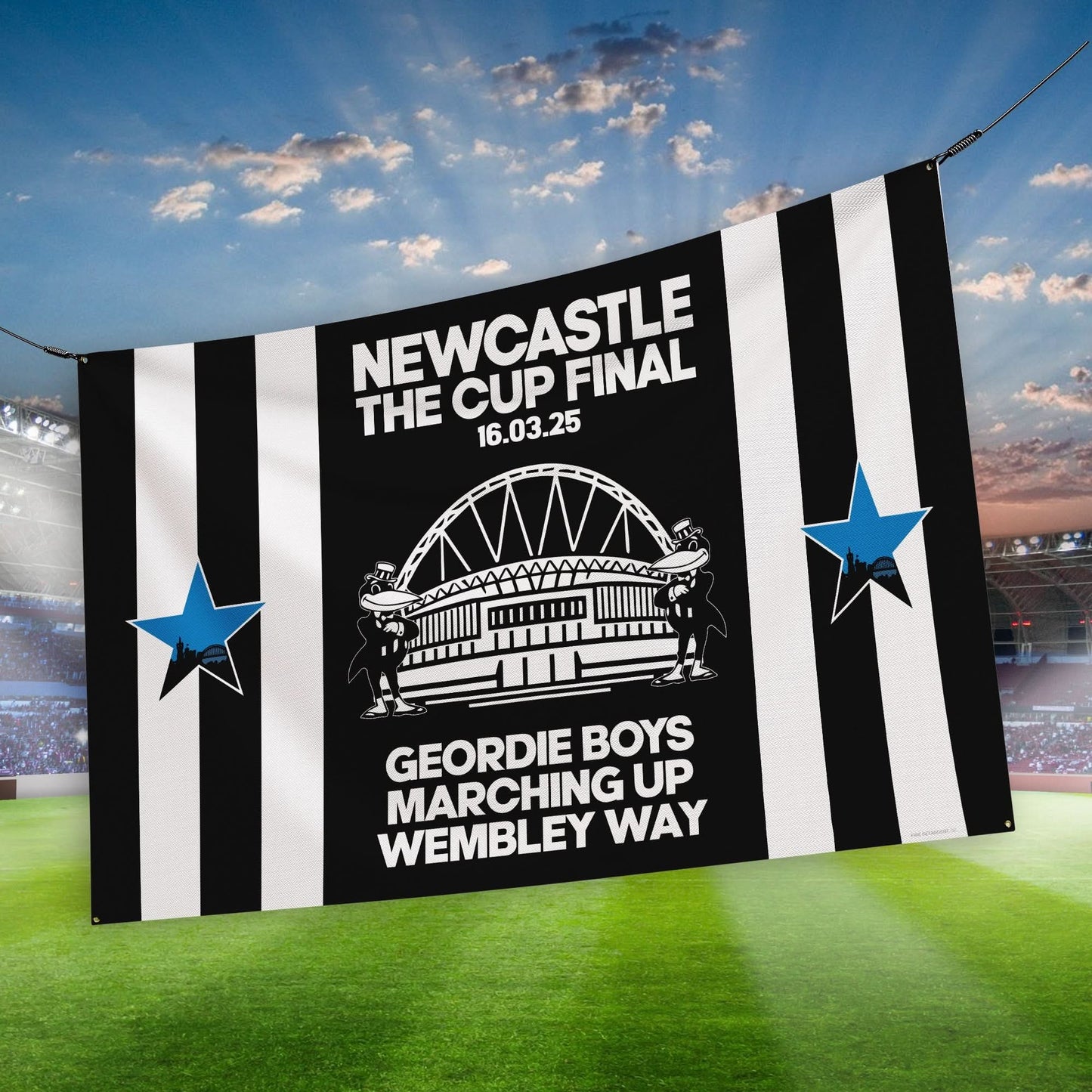 Newcastle Cup Final - Banner - Stripes - Two Sizes