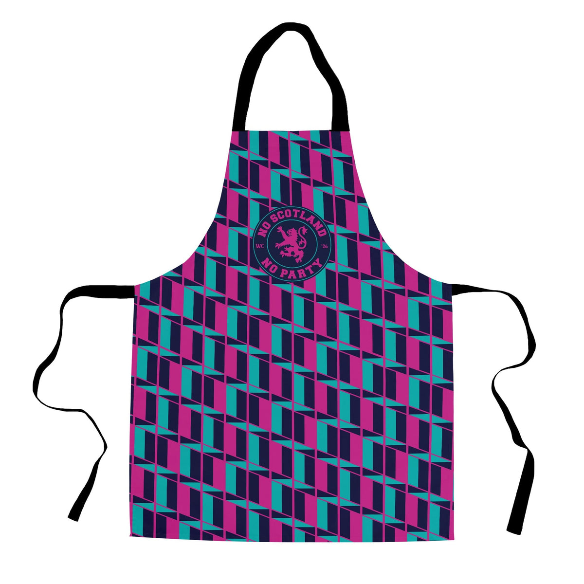 No Scotland No Party - Blue & Pink Pattern - Water-Resistant Adults Apron