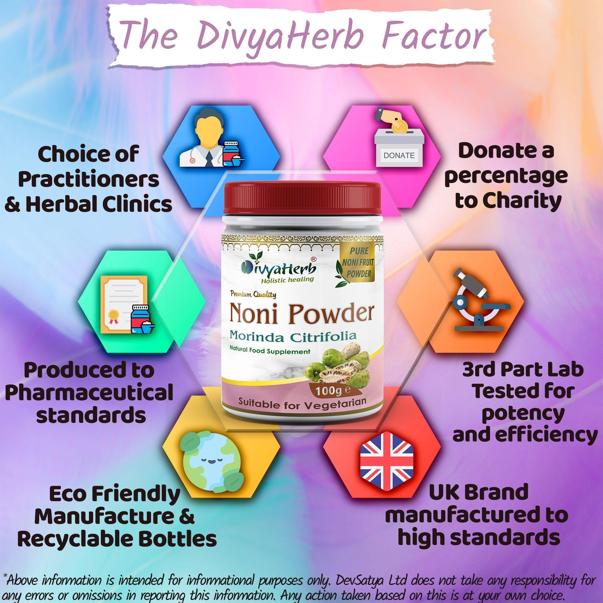 DivyaHerb Noni Powder 100 gram - Daily Wellness Support
