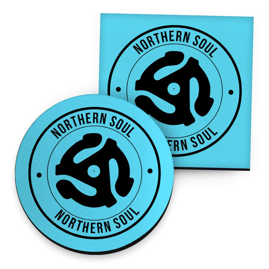 Northern Soul - Record Spindle - Blue - Drinks Coaster - Round or Square