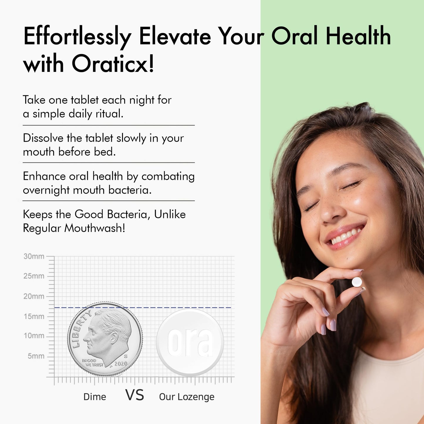 OraTicx Oral Probiotics Green Breath - Mint Lozenges, 8B CFU, 2-Pack