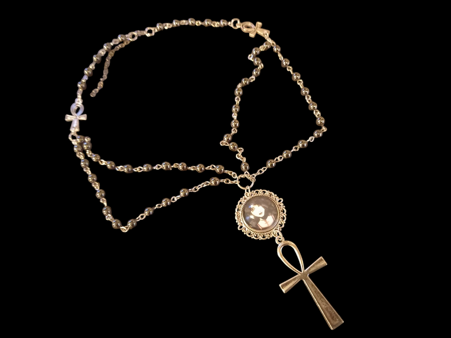 Goth Gothic Withy Killstar neil gaiman's sandman "Death" inspired double layer rosary