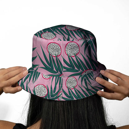 Pink Summer Fruits & Leaves Bucket Hat