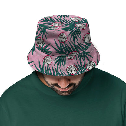 Pink Summer Fruits & Leaves Bucket Hat