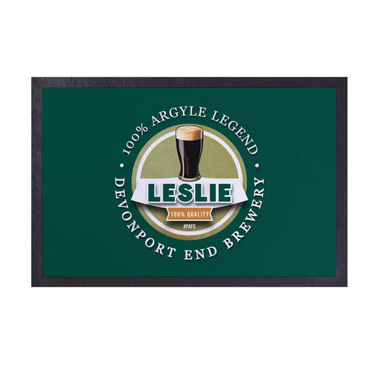 Plymouth Leslie  - Football Legends - Door Mat -60cm X 40cm